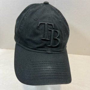 NEW ERA Tampa Bay Rays Black Logo Adjustable Strap Cotton Baseball Hat Cap